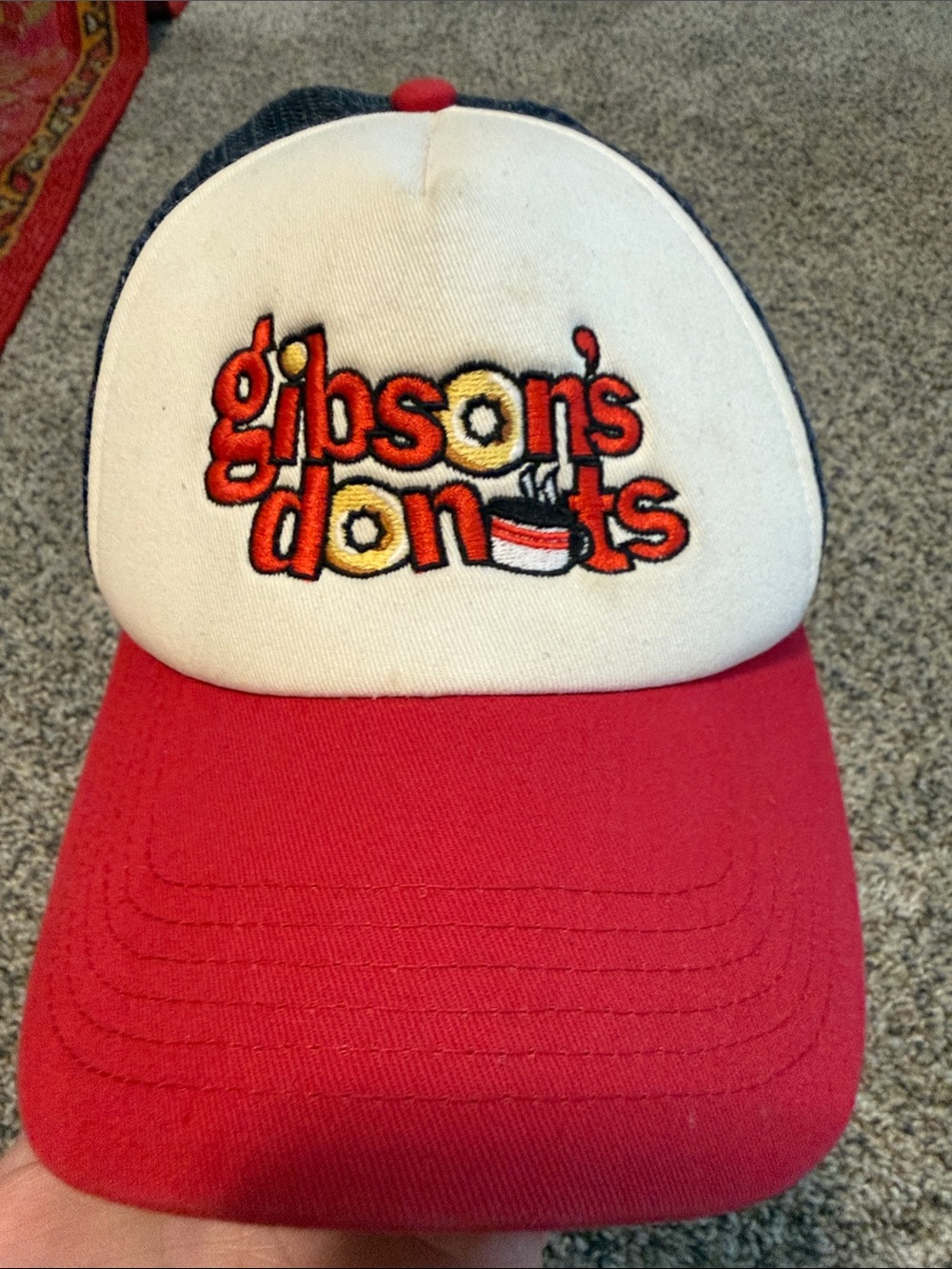 GIBSONS DONUTS HAT CAP ADJUSTABLE MEMPHIS TN EMBROIDERED